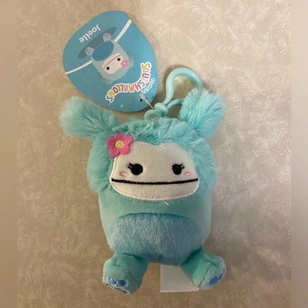 NWT Squishmallow Joelle the Bigfoot Backpack‎ Clip Charm 3"
